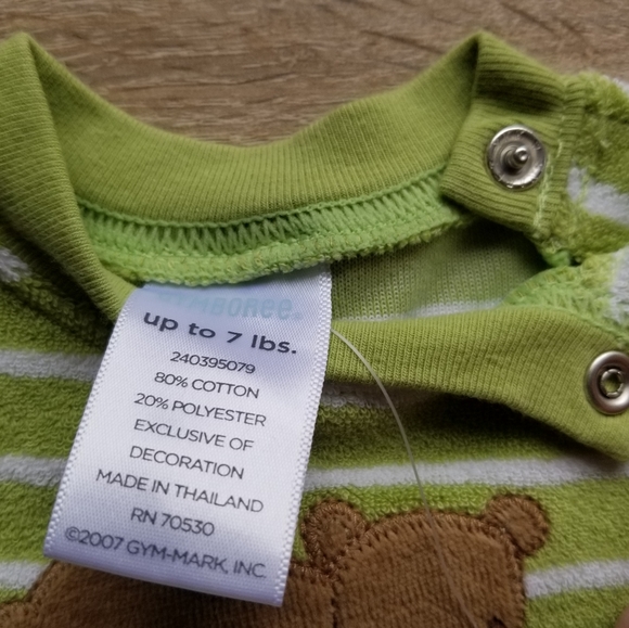 2007 nwt Gymboree up to 7lbs terry romper - Picture 4 of 11